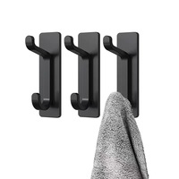 Acier inoxydable 304 Adhésif Double Crochets Serviette Manteau Robe Sur La Porte Crochet pour Salon
