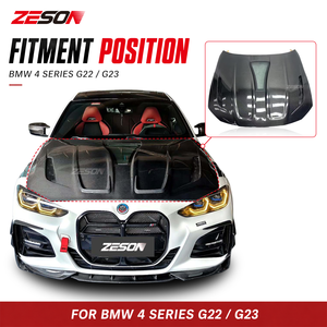 Capó de Fibra de Carbono Seca Estilo IMP ZESON con Ventana Transparente para <span class=keywords><strong>BMW</strong></span> Serie 4 G22 G23 G26 M440i 430i 2021+ - Product Image 5