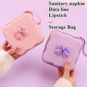 Sanitary Napkin Cartoon Data Cable <b>Storage</b> Bag 2.5 Inch Hard Disk Charger Portable <b>USB</b> Stick Cosmetic Organizer Sac Tote Ziplock - Product Image 2