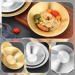 Ciotola di <span class=keywords><strong>Pasta</strong></span> coreana all'ingrosso in acciaio inossidabile cappello ciotola di bambù piatti occidentali piatto insalatiera - Product Image 4