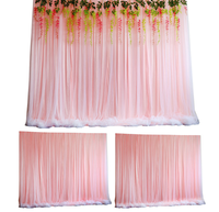 Polyester Épais 3*3m Décoratif Fond De Scène De Mariage Fenêtre Chaîne Tissu Maille Voiles Rideau Décoration De Mariage Fournitures