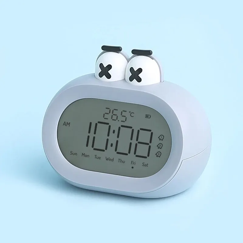 Büyük ağız çalar saat Mini karikatür çocuk öğrenciler özel Led saat elektronik küçük çalar saat