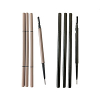 Crayon à sourcils mat haute pigmentation en gros, personnalisable avec marque privée, double tête, automatique, poudre, imperméable, avec brosse