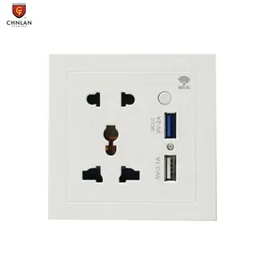 WS85 Tuya Smart Life App 86mm 5 Loch 10A UK Wireless WiFi Smart Universal Steckdose mit 2 USB