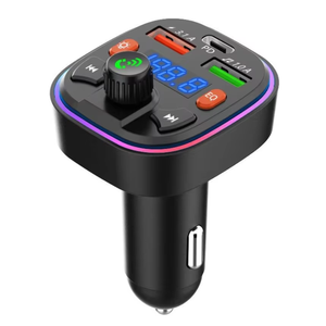 Transmisor FM para Auto con Manos Libres, Bluetooth 5.0, Reproductor <span class=keywords><strong>MP3</strong></span>, Modulador, Receptor de Audio, 2 USB, Inalámbrico - Product Image 1