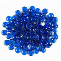 Perles de verre bleu feu, galets plats en verre trempé pour foyer, aquarium, jardin, aménagement paysager, cuisine, chambre, écologiques