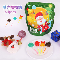 Holeywood Fluorescent Hard Candy Lollipops Fruity Flavored Christmas Gift Bag for Candy Lovers Made from Sugar