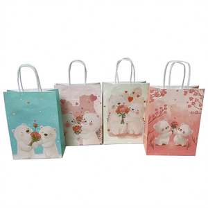 KUAIMA 16*8*22cm Biodegradable Heart <b>Paper</b> <b>Bags</b> for Valentine's Gift Packaging Eco-Friendly Custom Logo Wholesale Bulk - Product Image 2