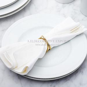 Anillo de servilletas de Metal con diseño de pulsera, decoración de mesa de comedor de boda y restaurante con acabado dorado, anillo de servilleta brillante - Product Image 3