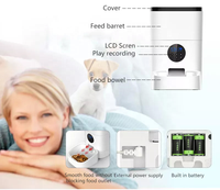 Distributeur automatique de nourriture pour animaux de compagnie intelligent avec commande à distance par application, enregistrement vocal, Wi-Fi, respectueux de l'environnement, 4L, 4 repas par jour