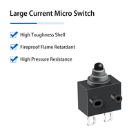 Interruptor Micro Impermeable IP67 para Inodoro, Interruptor de Botón Micro para Manija de Puerta de Coche, Tipo Normalmente Abierto, Presionar para Encender, 3A 125V PA66