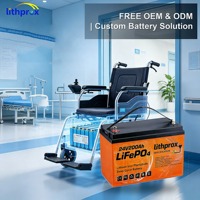 Batterie pour fauteuil roulant électrique 24V200AH 4.8KWh LiFePO4 haute qualité, longue durée de vie, protection contre les surcharges, pour mobilité médicale, IP67