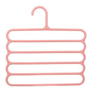<b>Plastic</b> 5 Layer Trouser Rack With <b>Hook</b> For Clothes Scarf Tie Storage Organizer Rectangle Shape Wardrobe Hanger - Product Image 5
