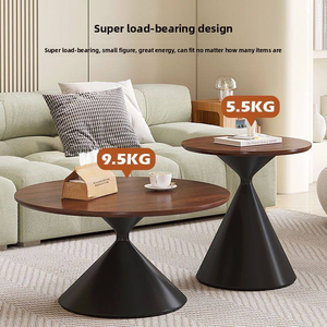 Ensemble <span class=keywords><strong>table</strong></span> <span class=keywords><strong>basse</strong></span> ronde moderne en bois pour mobilier de maison ou d'hôtel Meubles de salon élégants - Product Image 4