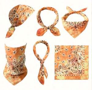 Bandana carrée personnalisée en coton et polyester pour le sport, protection solaire, impression sérigraphique, vente en gros - Product Image 5