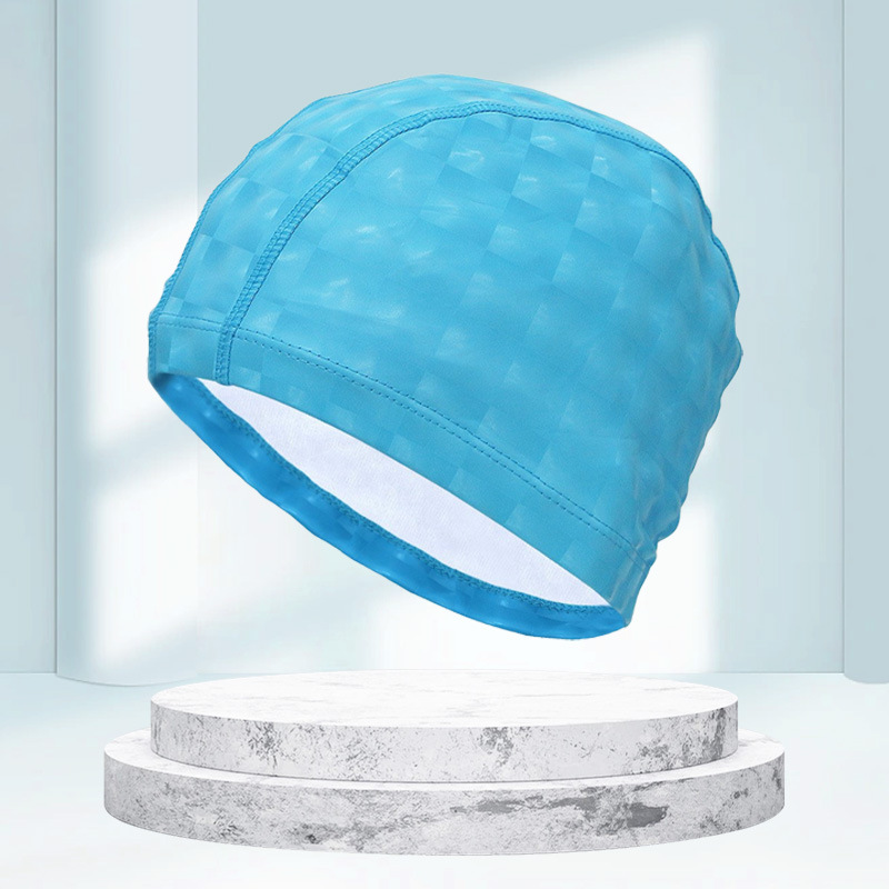 Adult water cube cap lake blue