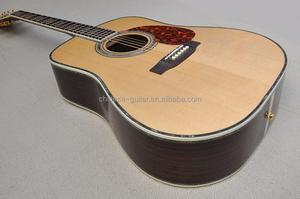 Flyoung Natural Wood Color 41 Inch Acoustic Guitar D45 Model <b>Top</b> Solid Classical Guitar - Product Image 4