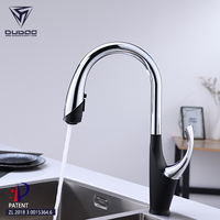 Robinet mitigeur pour évier de cuisine à retrait, poignée unique, noir, Chrome, avec tuyau Flexible