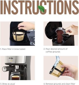 Filtre à café permanent à panier 5 tasses doré universel pour cafetières goutte à goutte Cuisinart, <span class=keywords><strong>Krups</strong></span>, Hamilton et plus - Product Image 4