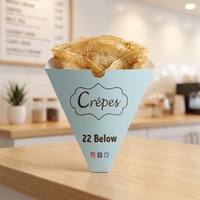 2026 Meilleures ventes : Cornet en papier crêpe de qualité alimentaire, résistant à l'eau et à l'huile, pour frites, avec compartiment à sauce