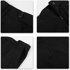 Completo da <span class=keywords><strong>Uomo</strong></span> 2 Pezzi Slim Fit per Matrimonio, Cena o Business: Giacca e Pantaloni con Chiusura Monopetto e Bottone Frontale in Tessuto Pettinato - Product Image 6