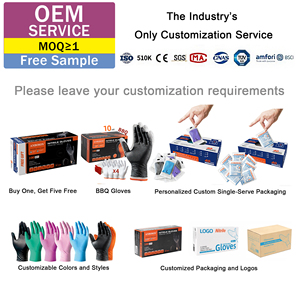 Guantes de Nitrilo Negros Gruesos No Estériles para Examen Médico, Grado Alimenticio, Listos para Comercio Electrónico, EPP, Guantes de Nitrilo, Caja Personalizada, OEM - Product Image 2