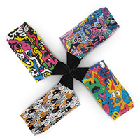 Chaussettes d'été en gros motif graffiti dessin animé, 3 styles, imprimé visage de monstre coloré, mode urbaine, hip-hop, tendance, décontractées, nouveauté pour hommes