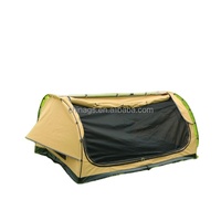 Tenda Camping Swag 4x4 Anti Air Oxford Lapis Tunggal Empat Musim Tahan Angin Rangka Aluminium 2 Orang Bentuk Oval 12kg