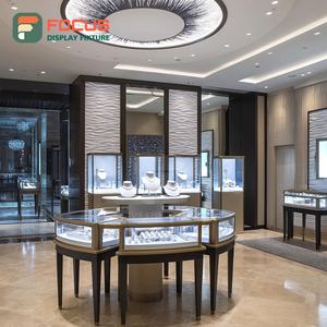 Mostrador de Joyería de Madera de Alta Gama, Vitrina de Vidrio para Exhibición de Joyería, Estante de Exhibición de Joyería de Lujo con Luz LED - Product Image 4