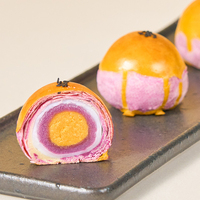 Dulces Chinos XuanMa Más Vendidos: Pastel de Yema de Huevo (Sabor a Patata Morada Dulce) Seco, Caja de 6 Piezas, Postre Glutinoso