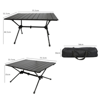 Table de camping ultralégère et durable pour l'extérieur, réglable en hauteur, en aluminium, avec sac de transport enroulable, portable pour la randonnée et le camping