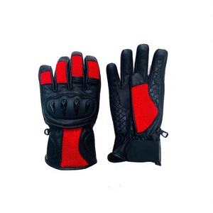 Gants de moto Mudassar Sports en cuir véritable respirant pour l'hiver, avec protection des doigts et des articulations, imperméables, pour le cyclisme - Product Image 1