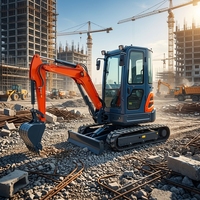 Mini-excavatrice compacte avec moteur Yanmar, chenilles hydrauliques, garantie 1 an, pour travaux municipaux, agricoles et de construction