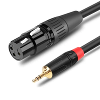 Câble audio stéréo 2,5 mm vers XLR, connecteur TRS 3,5 mm, gaine en PVC, blindage tressé, 3 m/5 m, mâle-femelle, pour microphone, haut-parleur