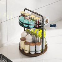 Plateau de rangement rotatif à 360° en métal Coovens avec design pliable et étanche pour le salon, la coiffeuse et le comptoir