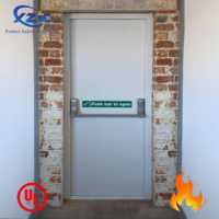 Portes coupe-feu en acier de sécurité UL 10C, portes d'entrée extérieures en métal, portes principales d'usine pour bâtiments industriels et commerciaux