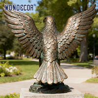 Sculpture d'aigle en bronze de style rétro personnalisable, grande taille, statue en métal coulée à la main pour la décoration extérieure