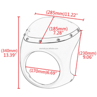 Vente directe d'usine, plusieurs couleurs disponibles - Phare de moto universel de 7 pouces, rétro, style Cafe Racer, avec pare-brise pour guidon