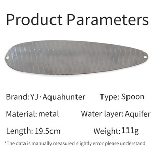 Señuelo tipo cuchara de 6 pulgadas y 110g, metálico plateado, cebo de fondo para pesca de lubina en el mar. - Product Image 5