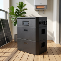 Système de stockage d'énergie solaire pour balcon IP65, compatible réseau et hors réseau, 2.5KWH 5KWH 10KWH, avec batterie LiFePo4 empilable et onduleur 2400W