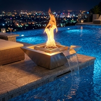 Système d'allumage à gaz extérieur télécommandé en acier inoxydable de haute qualité pour fontaine décorative à flamme réelle pour piscine
