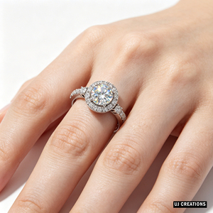 <b>Custom</b> S925/10K/14K/18K Solid Gold 1.00 Carat VVS-VS Quality Round Lab Grown Brilliant Cut Diamond engagement <b>Ring</b> - Product Image 3