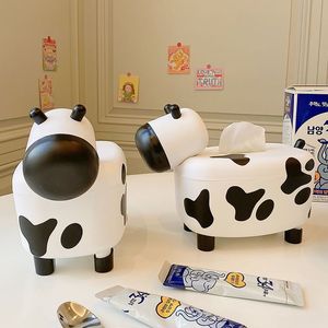 Cute Cow Shaped <b>Toothpick</b> Holder With Tissue Box Function Waterproof Multipurpose Table Decoration For Living Room Bedroom - Product Image 2