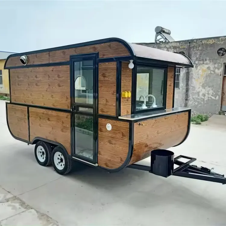Cheap Price Mobile Food Cart Boat Shape Hot Dog Truck Concession Food Van Trailer Design