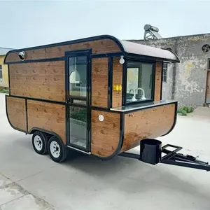 Carrinho de comida móvel em forma de barco, preço barato, caminhão de cachorro-quente, concessionária de comida, trailer, van, design