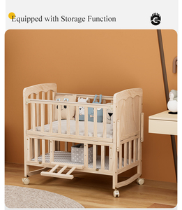 Nuovo Arrivo Culla in Legno per Neonati con Zanzariera, Funzione Dondolo e Apertura Laterale per Letto Adulti, 2 Colori, Direttamente dalla Fabbrica - Product Image 3
