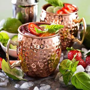 Altın kolu ile sıcak satış klasik bakır bira bardağı toptan yüksek kalite paslanmaz çelik dövülmüş moskova Mule kupa - Product Image 3