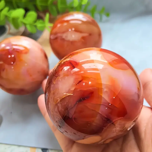 Sphère en cristal de cornaline naturelle élégante-5.99-7.01cm <span class=keywords><strong>Pierre</strong></span> de <span class=keywords><strong>passion</strong></span> en agate rouge pour la décoration de la maison <span class=keywords><strong>et</strong></span> du bureau - Product Image 6