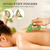 Outil de massage Gua Sha en pierre de jade pour le corps, grande planche Guasha avec poignée, outils de massage pour grattage musculaire, outils d'acupuncture pour spa