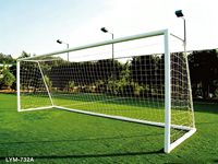 But de football en aluminium standard 7320*2440 mm, robuste, avec filet en nylon pour terrain de sport